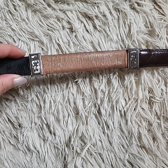 Vintage Brighton Leather & Hair Waist Belt Brown Black Red Green - Picture 9 of 13